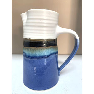 Brian Bachman Large Studio Art Pitcher Handmade Drip Glaze Signed New
